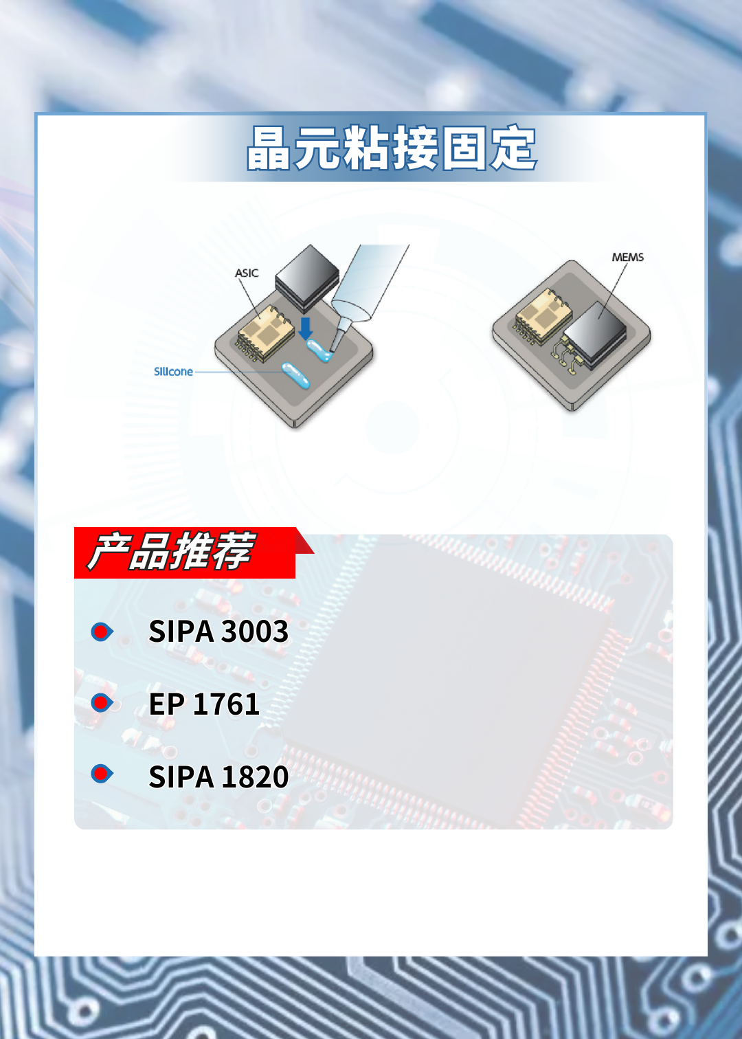  晶元件粘接與(yu) 固定